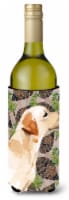 Carolines Treasures  BB9598LITERK Yellow Labrador #2 Pine Cones Wine Bottle Hugg