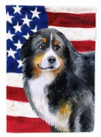 Carolines Treasures BB9645CHF Bernese Mountain Dog Patriotic House Flag