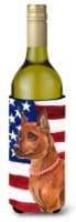 Carolines Treasures BB9656LITERK Miniature Pinscher Patriotic Wine Bottle Hugge