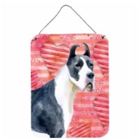 Carolines Treasures  BB9730DS1216 Harlequin Great Dane Love Wall or Door Hanging
