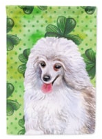 Carolines Treasures BB9857GF Medium White Poodle St Patrick's Garden Flag, Gree
