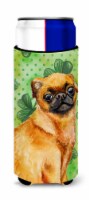 Small Brabant Griffon St Patrick's Ultra Hugger for slim cans, Green