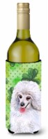 Carolines Treasures  BB9857LITERK Medium White Poodle St Patrick's Wine Bottle H