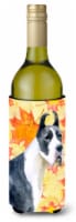 Carolines Treasures  BB9904LITERK Harlequin Great Dane Fall Wine Bottle Hugger,