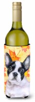 Carolines Treasures  BB9971LITERK French Bulldog Black White Fall Wine Bottle Hu