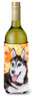 Carolines Treasures  BB9973LITERK Siberian Husky #2 Fall Wine Bottle Hugger, Yel