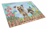 Carolines Treasures CK1221LCB Chinese Crested Spring Glass Cutting Board Large
