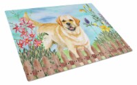 Carolines Treasures  CK1226LCB Golden Retriever Spring Glass Cutting Board Large