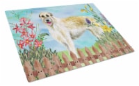 Carolines Treasures  CK1232LCB Irish Wolfhound Spring Glass Cutting Board Large