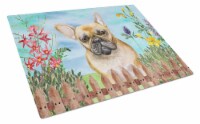 Carolines Treasures  CK1250LCB French Bulldog Spring Glass Cutting Board Large