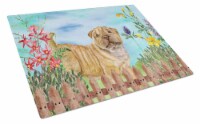 Carolines Treasures CK1281LCB Shar Pei Puppy Spring Glass Cutting Board Large