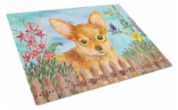 Carolines Treasures CK1284LCB Toy Terrier Spring Glass Cutting Board Large