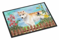 Carolines Treasures  CK1217MAT Siberian Husky Spring Indoor or Outdoor Mat 18x27