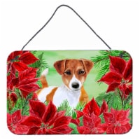 Carolines Treasures  CK1337DS812 Jack Russell Terrier Poinsettas Wall or Door Ha