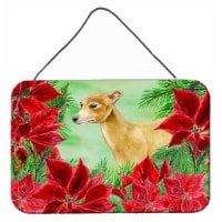 Carolines Treasures  CK1346DS812 Italian Greyhound Poinsettas Wall or Door Hangi