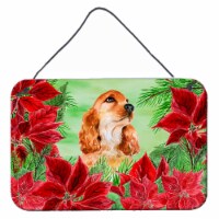 Carolines Treasures  CK1354DS812 Cocker Spaniel Poinsettas Wall or Door Hanging