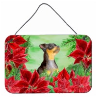Miniature Pinscher #2 Poinsettas Wall or Door Hanging Prints