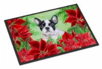 Carolines Treasures CK1358JMAT French Bulldog Black White Poinsettas Doormat 24