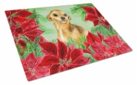 Carolines Treasures CK1306LCB Chihuahua Poinsettas Glass Cutting Board Large
