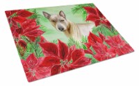 Carolines Treasures  CK1328LCB Thai Ridgeback Poinsettas Glass Cutting Board Lar
