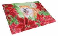 Carolines Treasures CK1351LCB Akita Poinsettas Glass Cutting Board Large