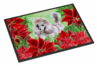 Carolines Treasures CK1313MAT Poodle Poinsettas Doormat 18x27