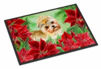 Carolines Treasures CK1316MAT Morkie Poinsettas Doormat 18x27