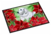 Carolines Treasures CK1323MAT Maremma Sheepdog Poinsettas Doormat 18x27