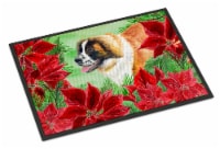 Carolines Treasures CK1327MAT Saint Bernard Poinsettas Doormat 18x27