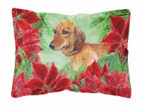 Carolines Treasures CK1300PW1216 Dachshund Poinsettas Canvas Fabric Decorative