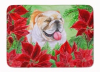 Carolines Treasures  CK1288RUG English Bulldog Poinsettas Machine Washable Memor