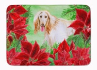 Carolines Treasures  CK1350RUG Afghan Hound Poinsettas Machine Washable Memory F