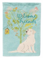 Carolines Treasures BB7596GF Welcome Friends Yellow Labrador Retriever Flag Gar