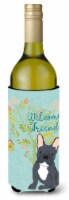 Carolines Treasures  BB7632LITERK Welcome Friends Black French Bulldog Wine Bott