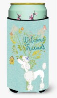 Carolines Treasures  BB7614TBC Welcome Friends White Poodle Tall Boy Hugger