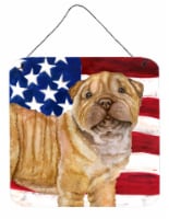 Carolines Treasures  BB9719DS66 Shar Pei Puppy Patriotic Wall or Door Hanging Pr