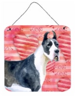Carolines Treasures  BB9730DS66 Harlequin Great Dane Love Wall or Door Hanging P