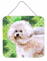Bichon Frise #2 St Patrick's Wall or Door Hanging Prints, Green