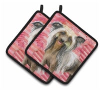 Carolines Treasures BB9746PTHD Chinese Crested Love Pair of Pot Holders, Red