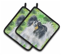 Carolines Treasures  BB9831PTHD Papillon St Patrick's Pair of Pot Holders, Green