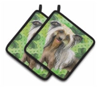 Carolines Treasures BB9833PTHD Chinese Crested St Patrick's Pair of Pot Holders