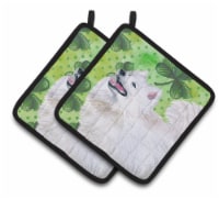 Carolines Treasures  BB9865PTHD Samoyed St Patrick's Pair of Pot Holders, Green