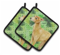 Carolines Treasures  BB9872PTHD Italian Greyhound St Patrick's Pair of Pot Holde
