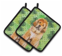 Carolines Treasures  BB9895PTHD Tibetan Mastiff St Patrick's Pair of Pot Holders