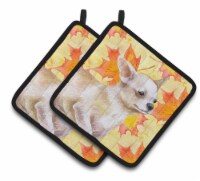 Carolines Treasures BB9958PTHD Chihuahua Leg up Fall Pair of Pot Holders, Yello