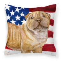 Carolines Treasures  BB9719PW1414 Shar Pei Puppy Patriotic Fabric Decorative Pil