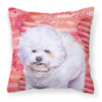 Carolines Treasures  BB9735PW1414 Bichon Frise Love Fabric Decorative Pillow, Re