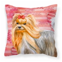 Carolines Treasures  BB9772PW1414 Yorkshire Terrier Love Fabric Decorative Pillo