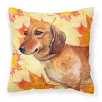 Carolines Treasures  BB9913PW1414 Dachshund Fall Fabric Decorative Pillow, Yello