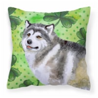 Alaskan Malamute St Patrick's Fabric Decorative Pillow, Green